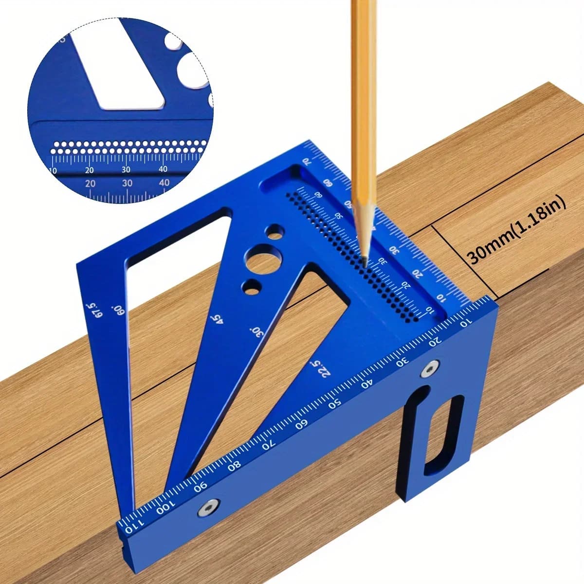 Aluminium multifinkel vinkelmåler og protractor 22,5-90 grader