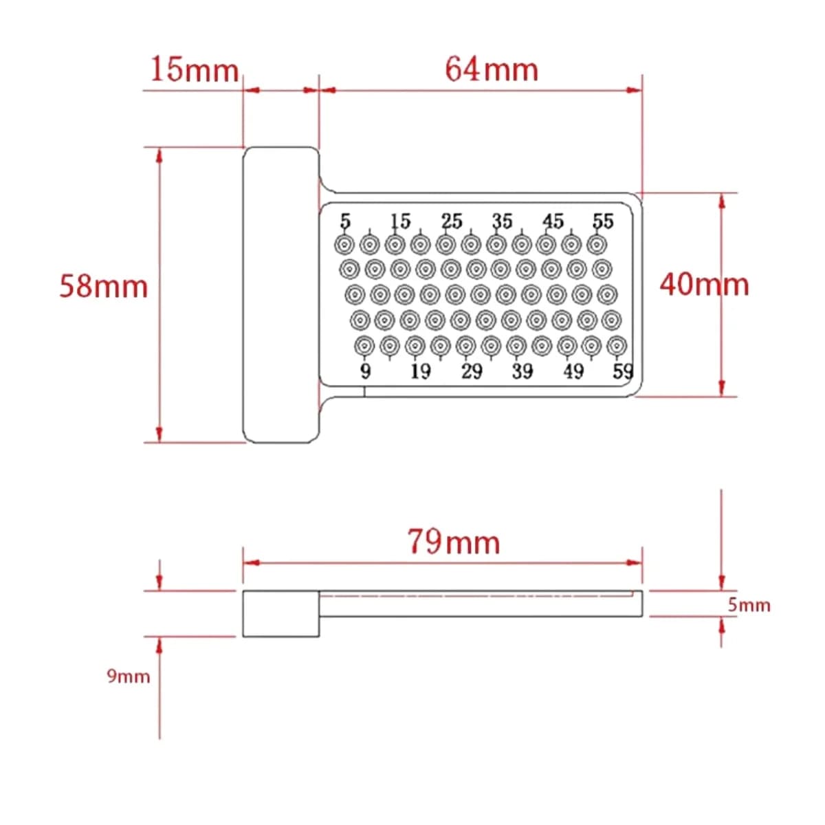 60 mm T-lineal og ritsmarkør