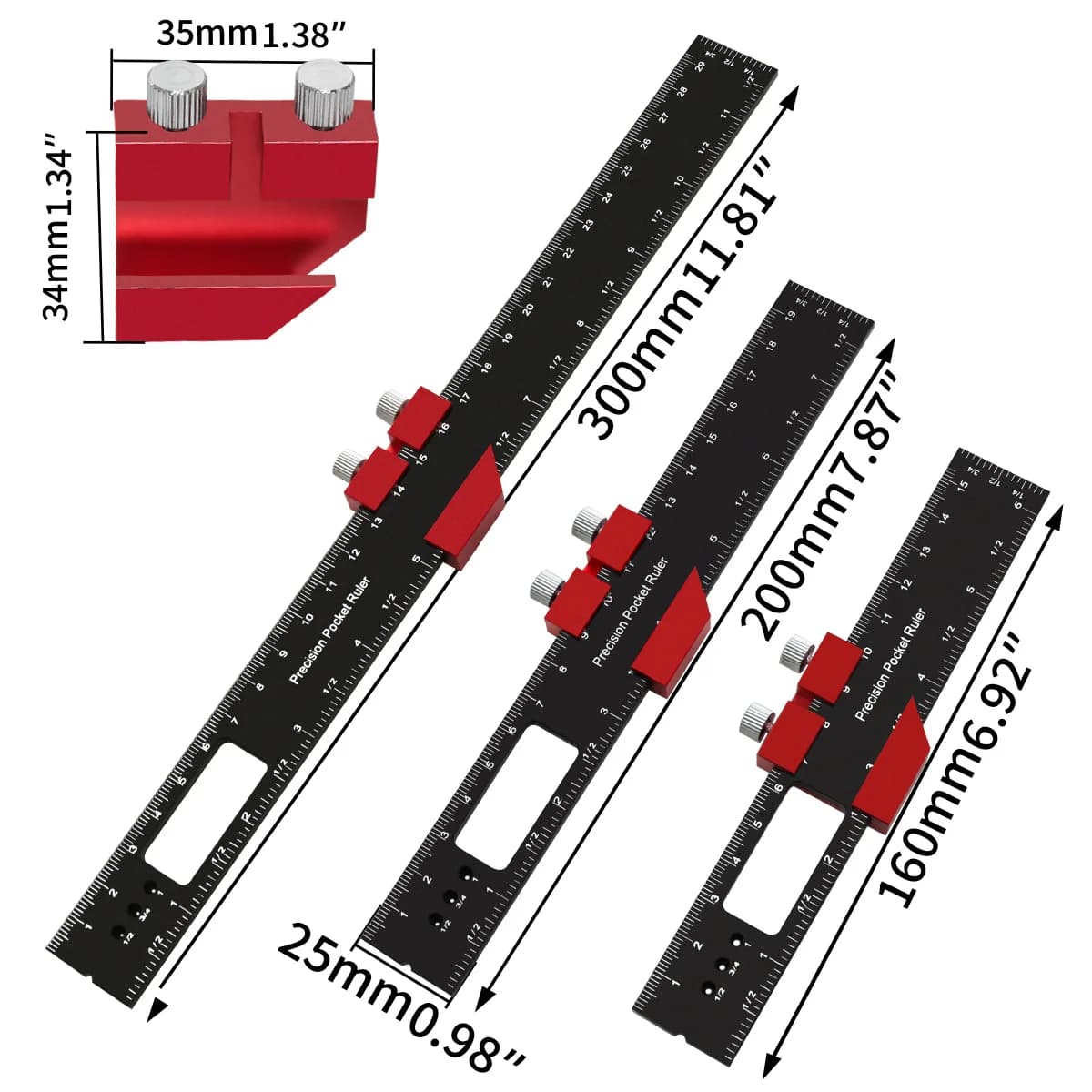 Præcisions glideskinne i aluminium med glidestop
