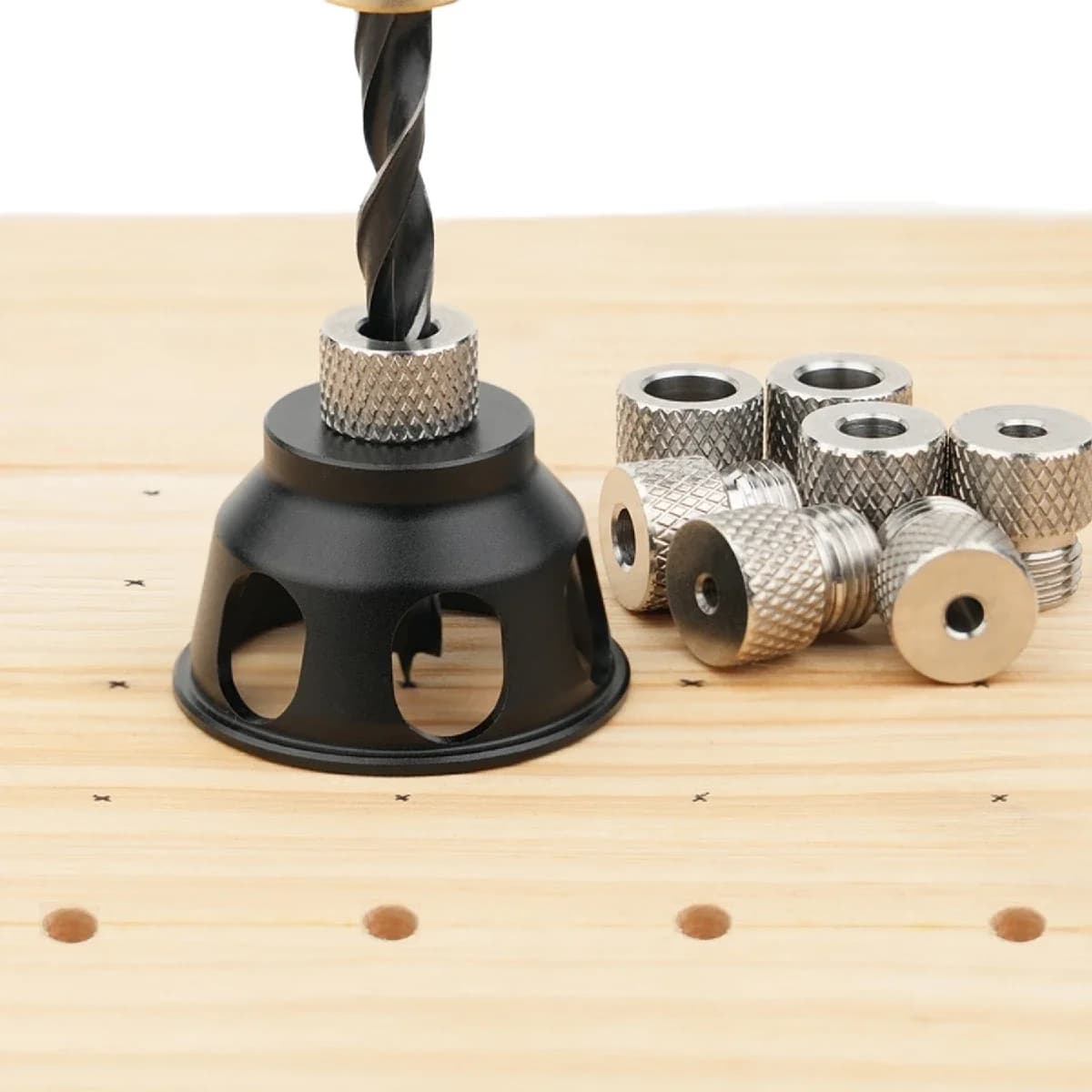 Lodret dowel-guide-sæt i aluminium, 3-10 mm
