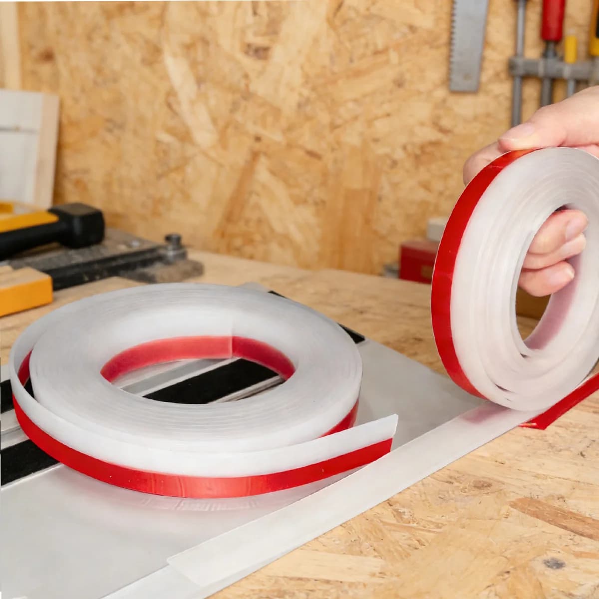 Erstatningsstribe til splintbeskyttelse for sporsav, 2,5 mm tyk