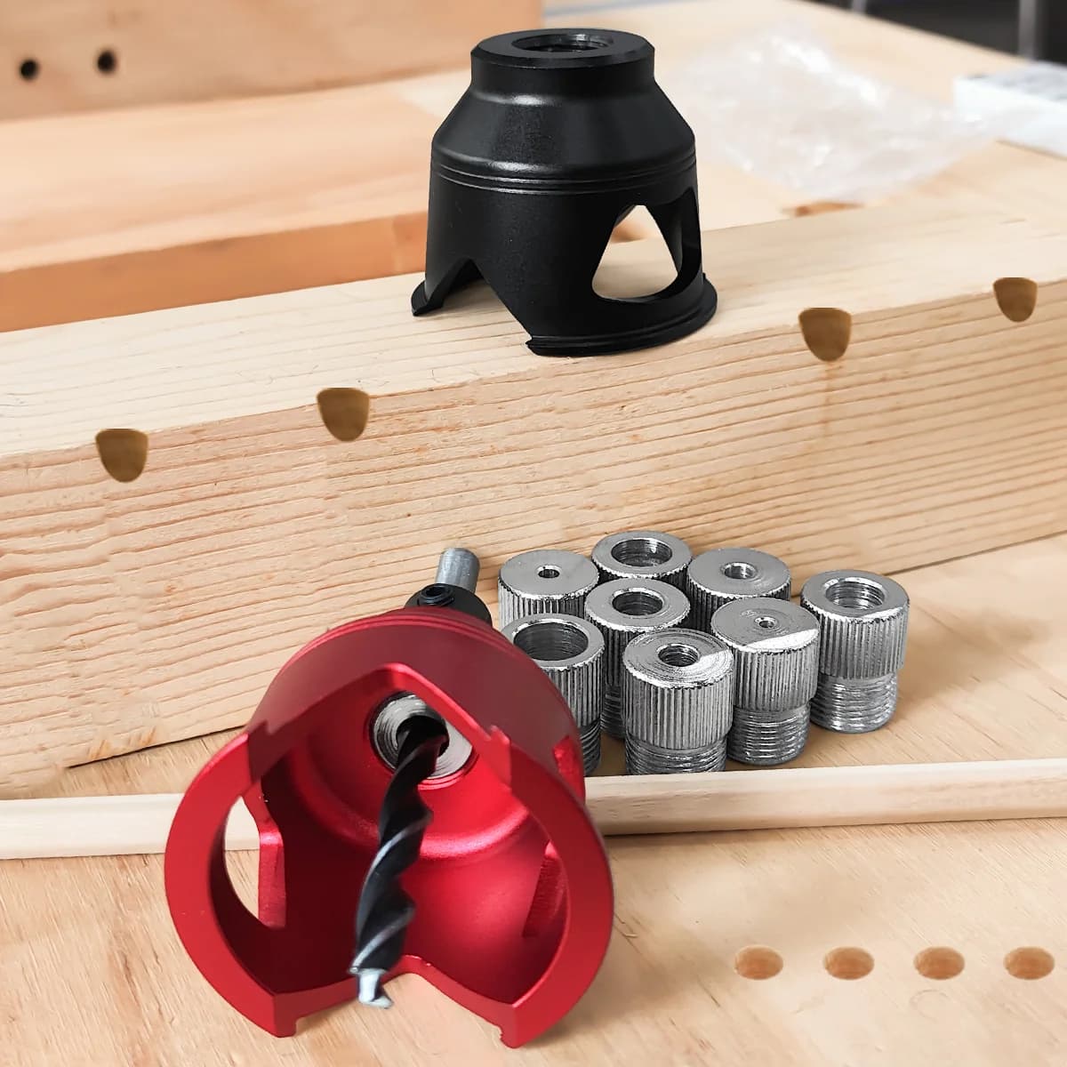 Lodret boreguide med dowel-skabelon, 2-10 mm