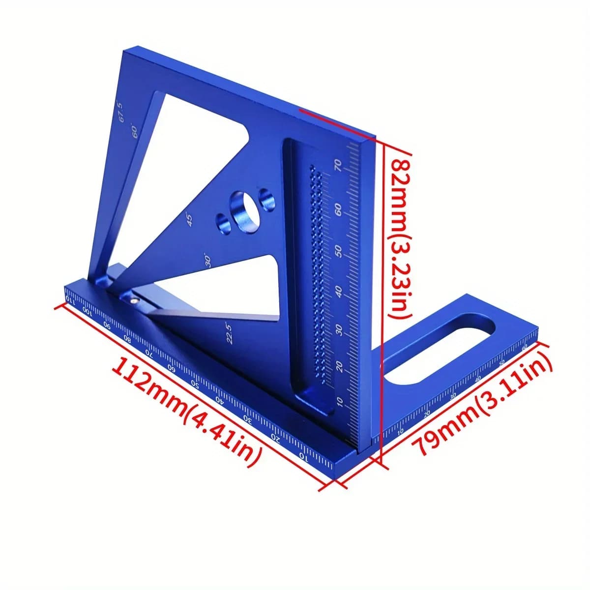 Aluminium multifinkel vinkelmåler og protractor 22,5-90 grader