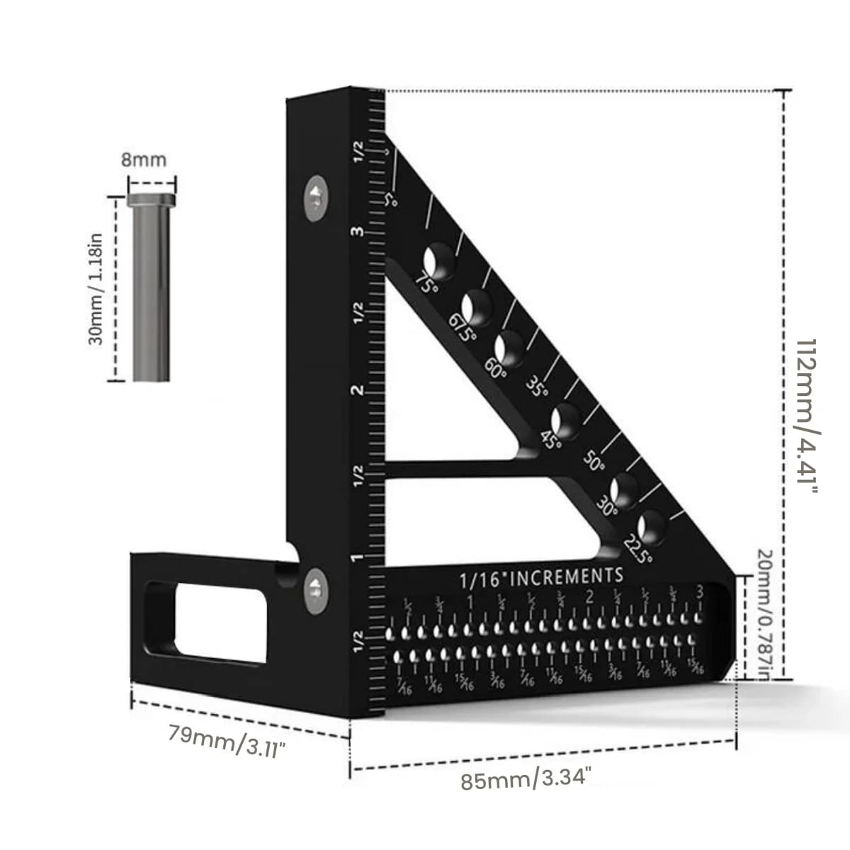 Aluminiumlegering 3D multi-vinkelmåler og scriber