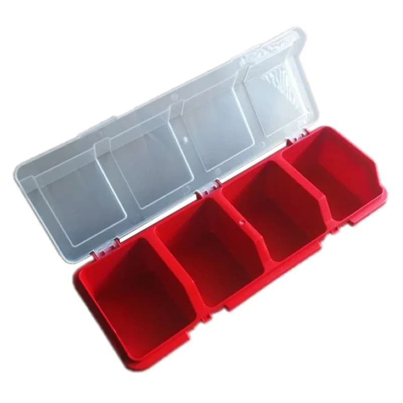 Plastik opbevaringsboks med låg til hardware