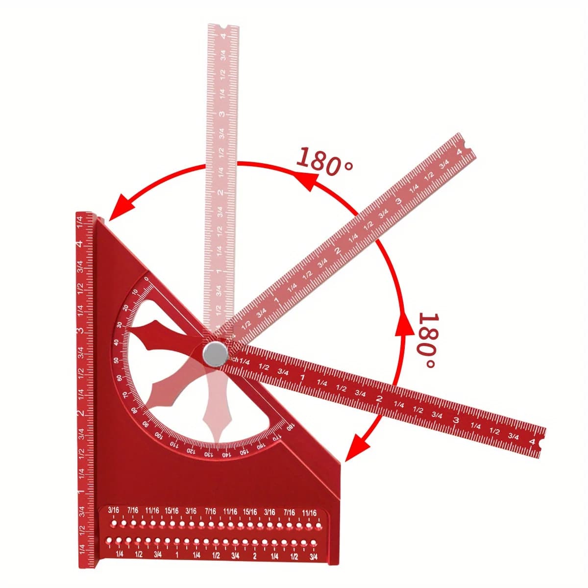 Justerbart 3D aluminium vinkelprotractor til træarbejde