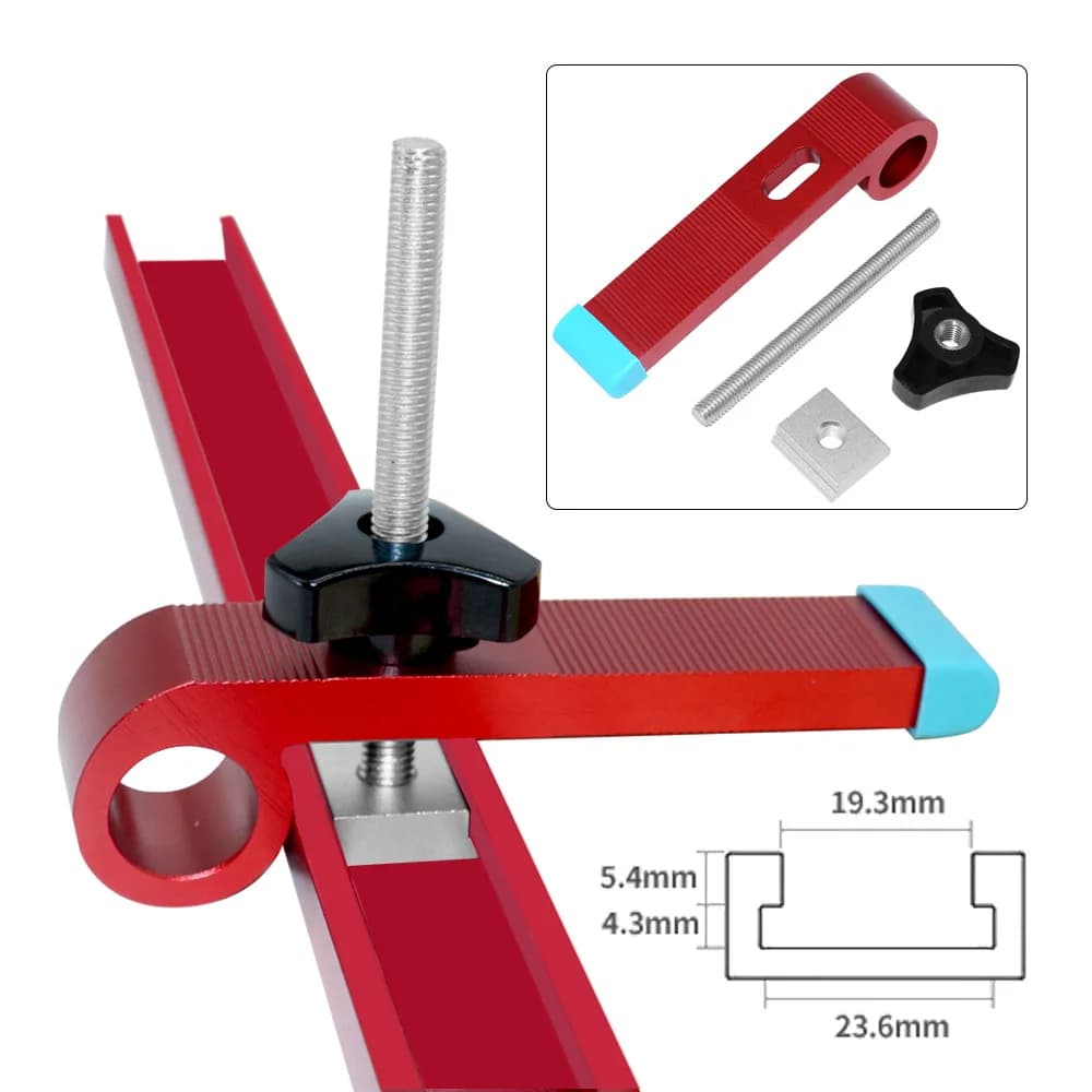 Universel T-skinne fastgørelsesklemme, aluminium