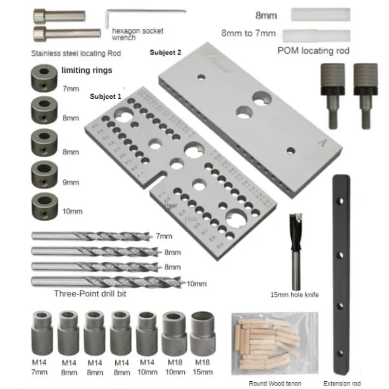 3-i-1 justerbart dowling-guide kit til træarbejde