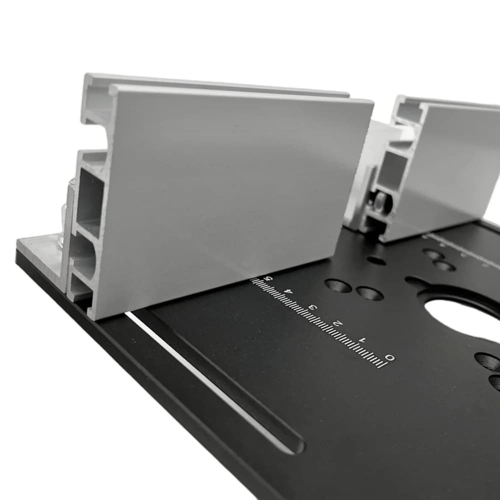 Aluminium indsatsplade til fræsebord med miter-slot