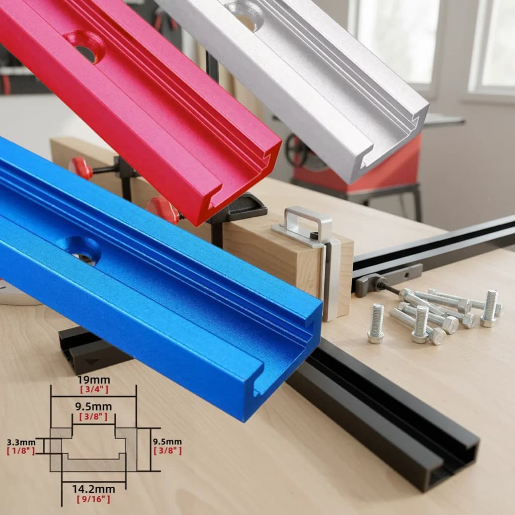 Universal aluminium T-slot mitringsbanelineal fixture