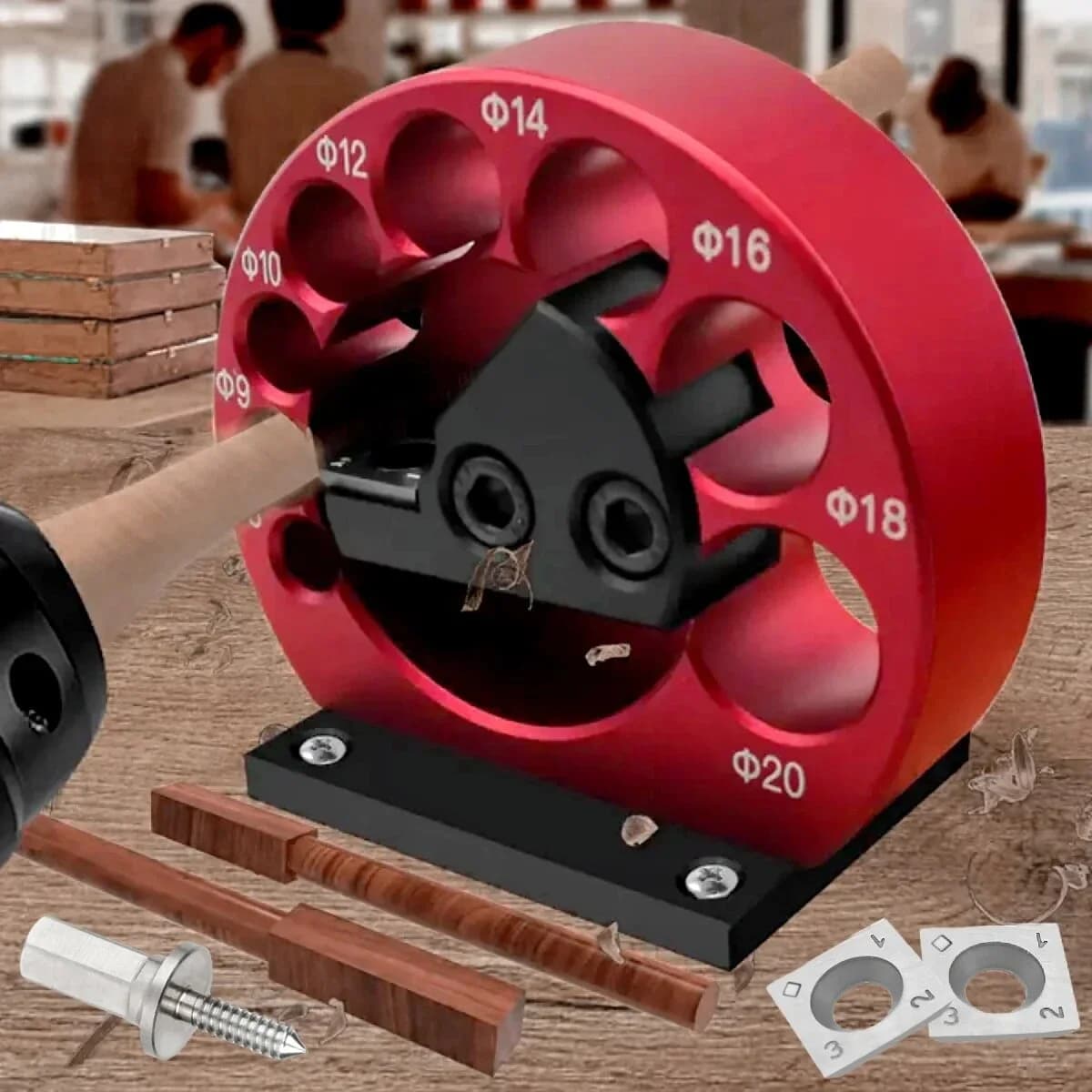 Dowelsæt med 8 huller, 8mm-20mm med hårdmetalblade