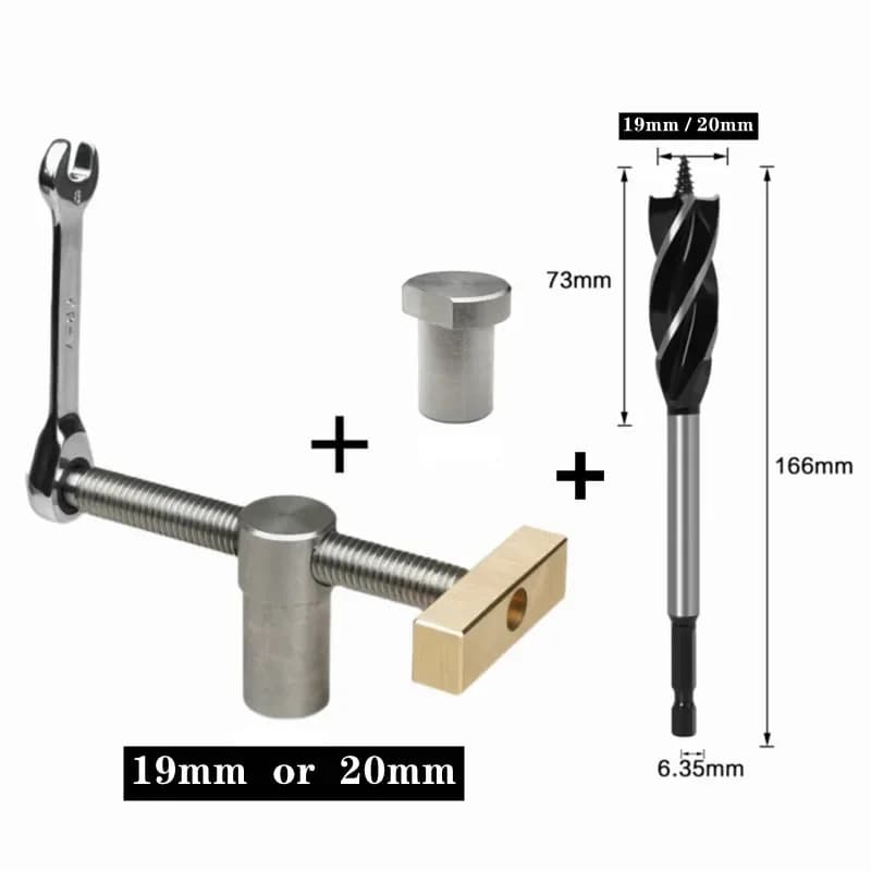 Messing benkedogs-indlæg til 3/4" og 20 mm huller