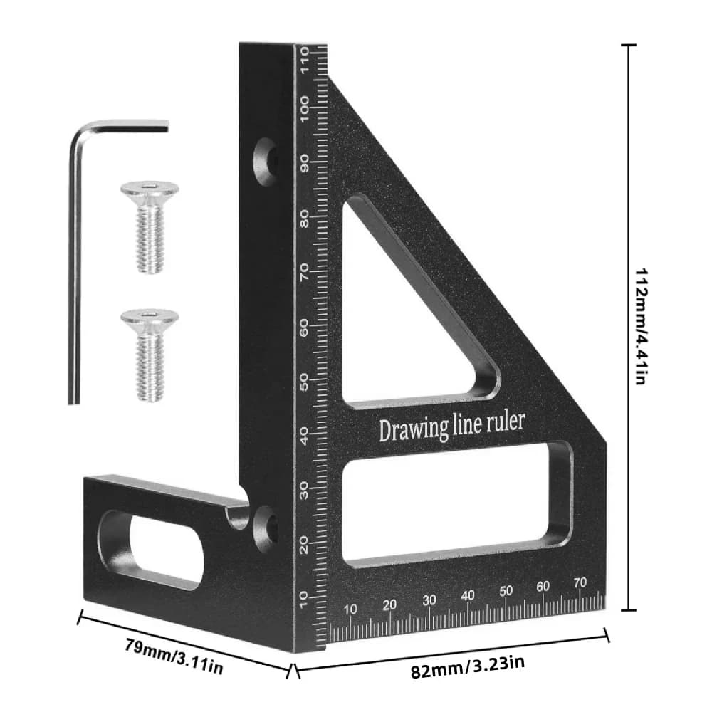 3D multi-vinkel aluminium gerkasse-dreiekantlineal