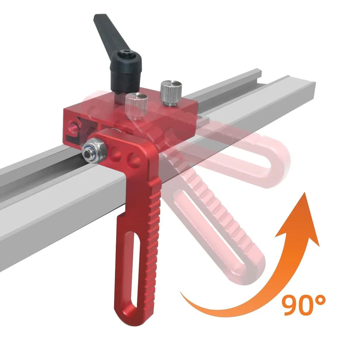 Justerbar aluminium T-skinnegrænsestop for miterskinner
