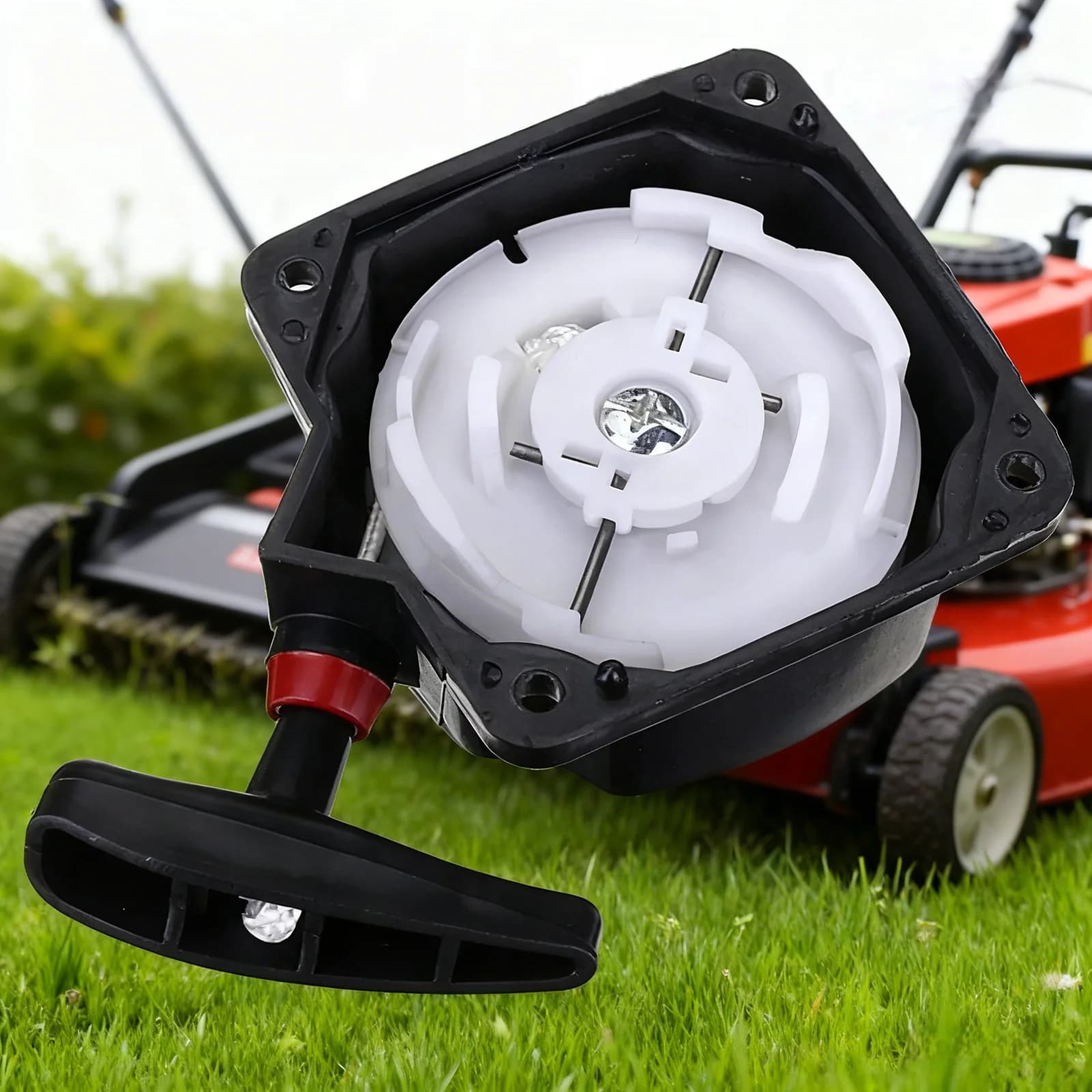 80 mm snurrestart og panel-sæt til plæneklipper
