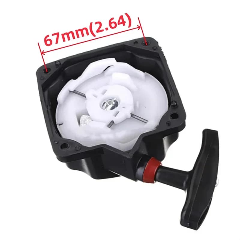 80 mm snurrestart og panel-sæt til plæneklipper