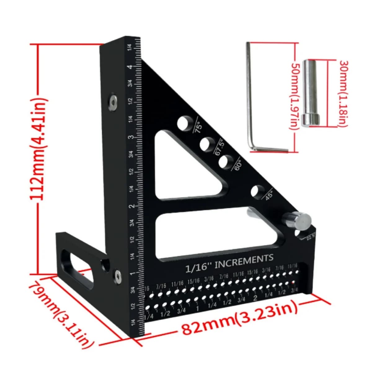Aluminiumlegering 3D multi-vinkelmåler og scriber
