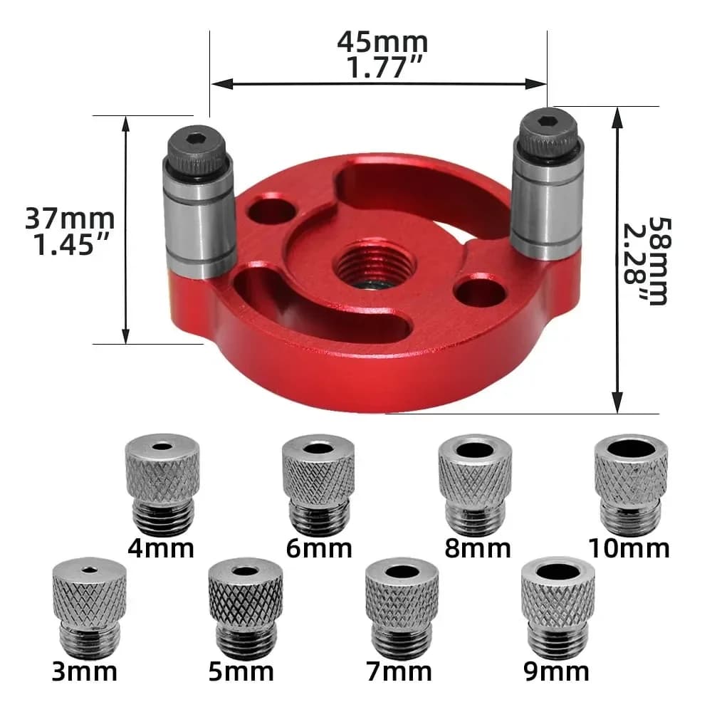 Opgraderet selvcentrerende dowelguide, 3-10mm