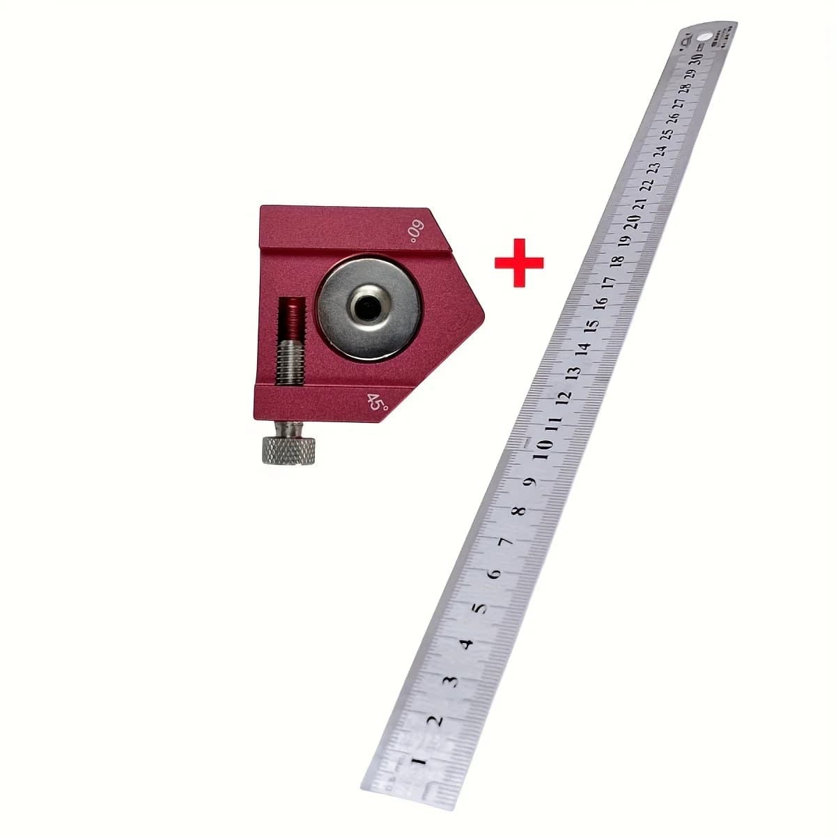Kombinationsskvinkel for tømrer 0-300mm med ætset skala