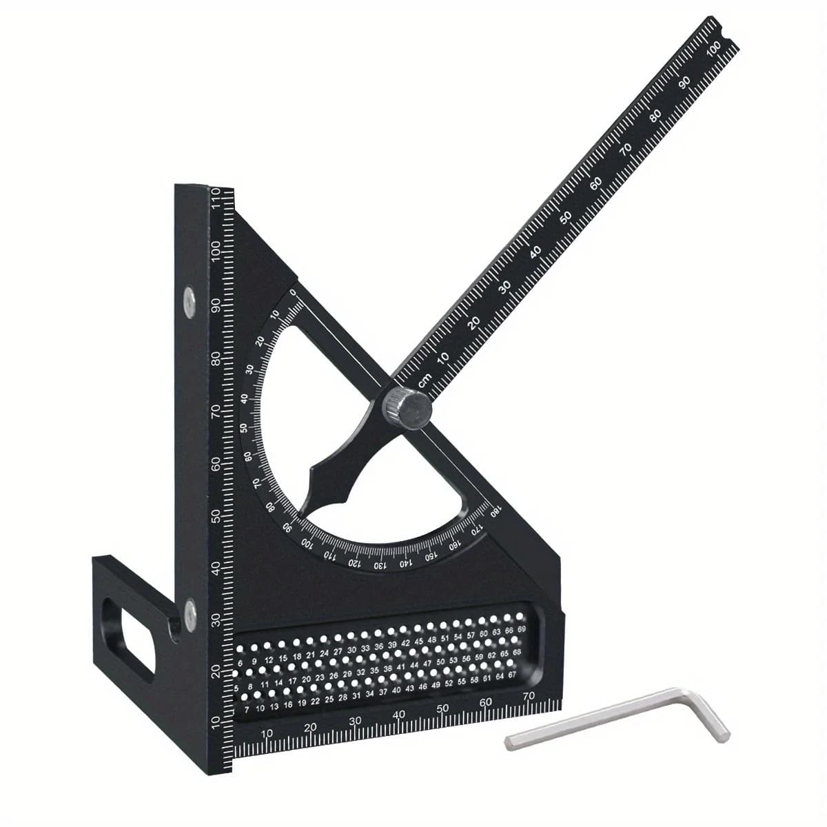 Justerbart 3D aluminium vinkelprotractor til træarbejde
