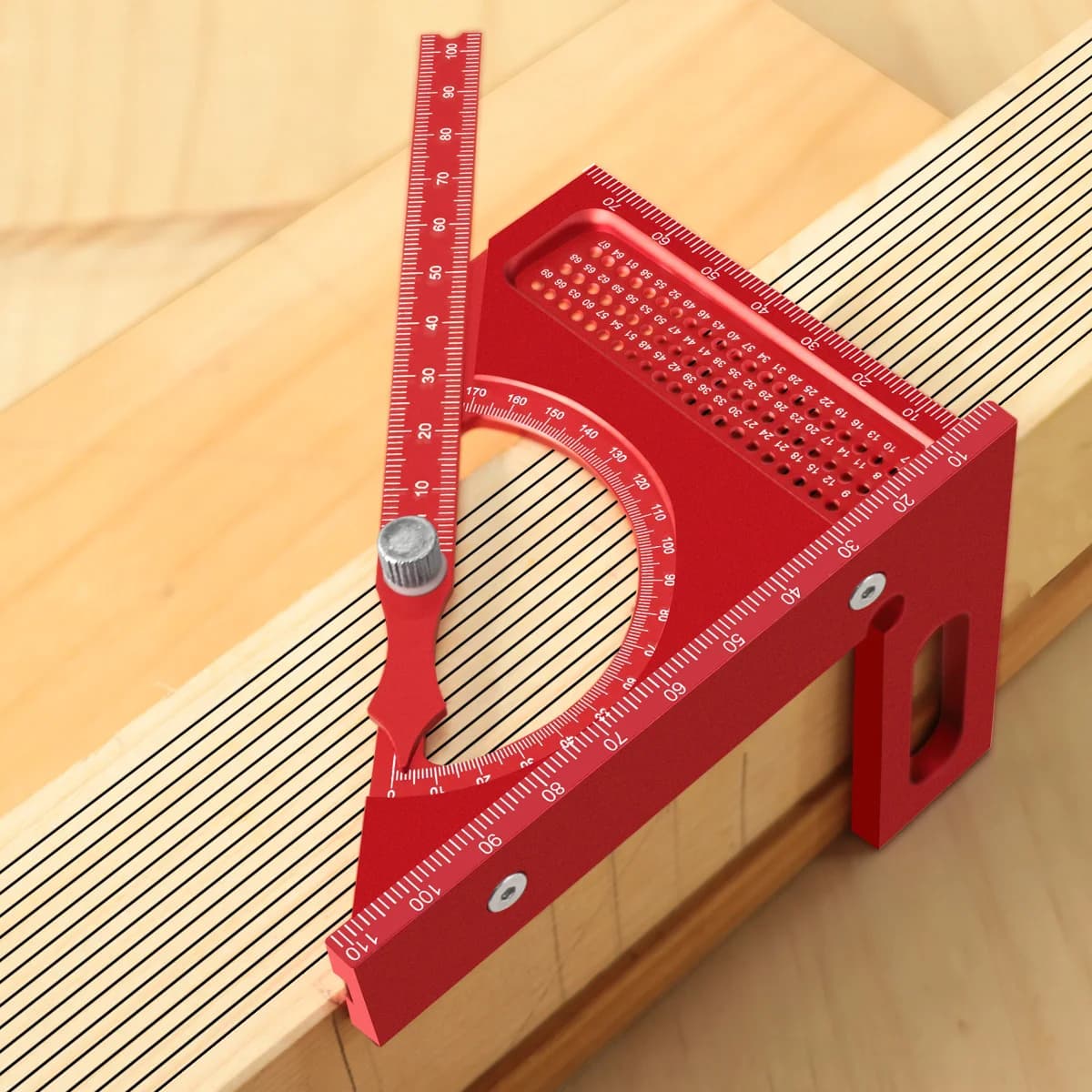 Justerbart 3D aluminium vinkelprotractor til træarbejde