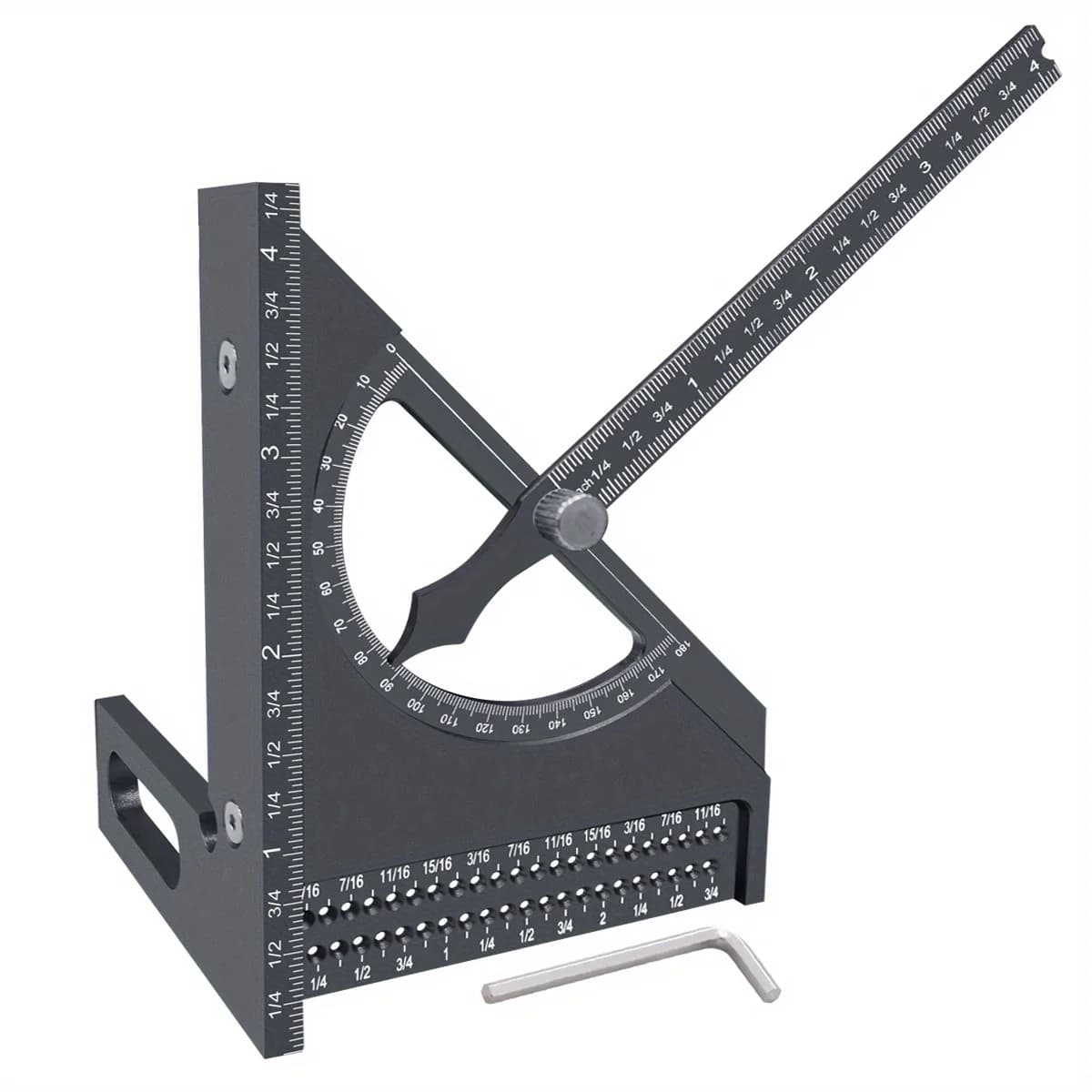 Justerbart 3D aluminium vinkelprotractor til træarbejde
